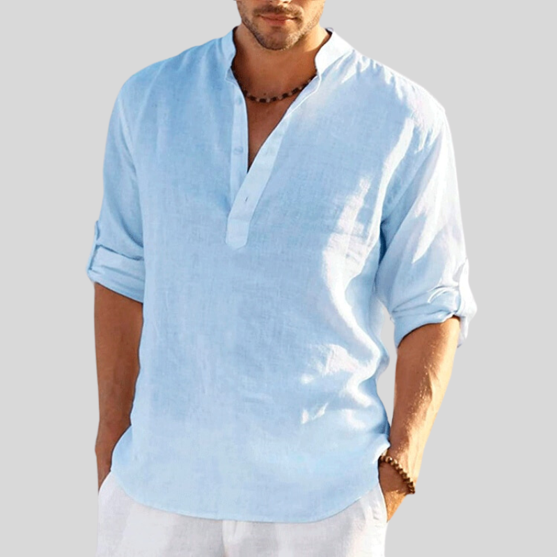 Theo Long-Sleeve Casual Cotton Shirt