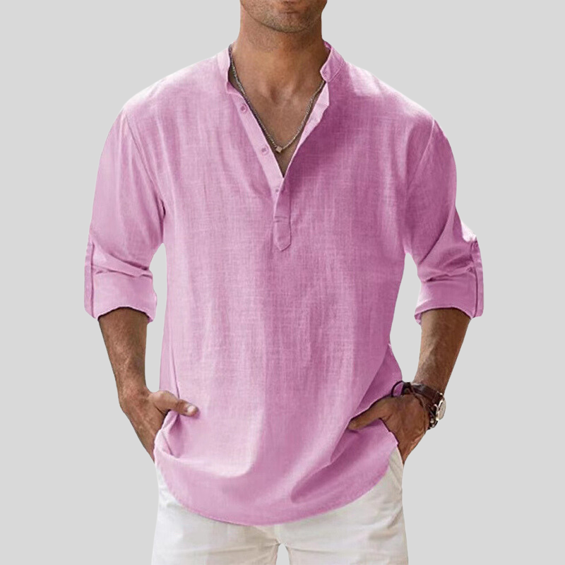 Theo Long-Sleeve Casual Cotton Shirt