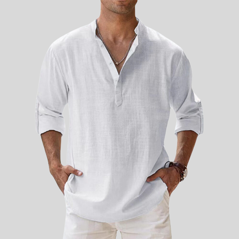 Theo Long-Sleeve Casual Cotton Shirt