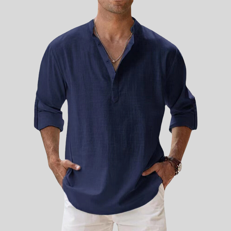 Theo Long-Sleeve Casual Cotton Shirt