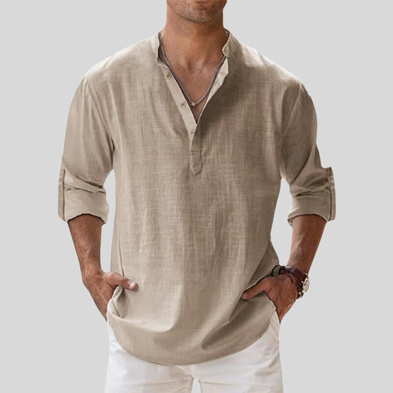 Theo Long-Sleeve Casual Cotton Shirt