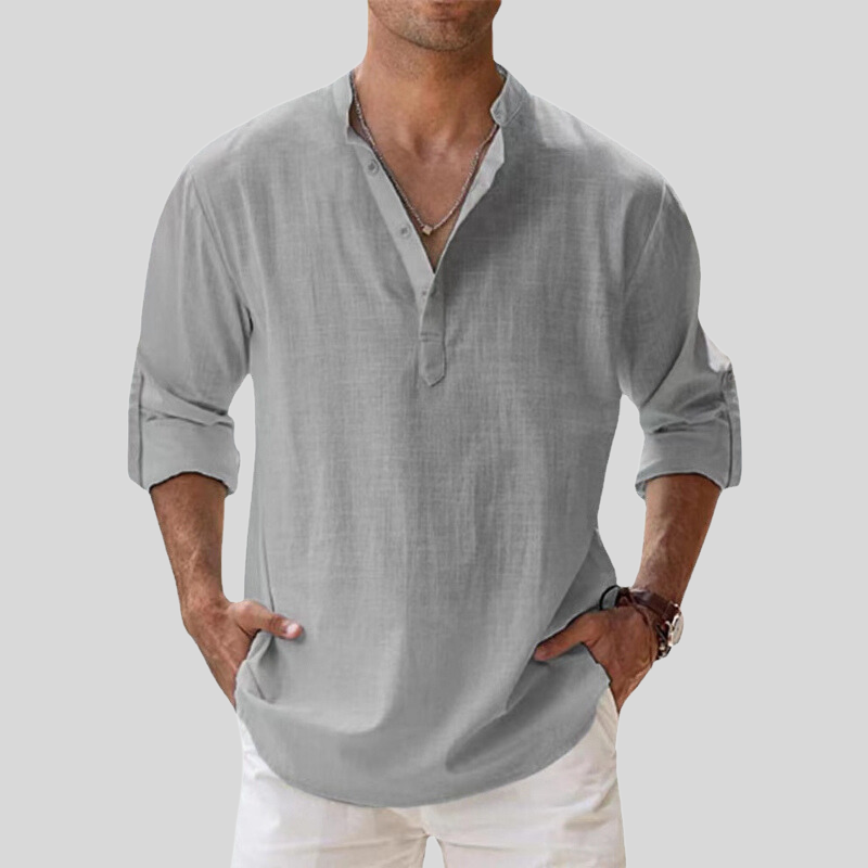 Theo Long-Sleeve Casual Cotton Shirt