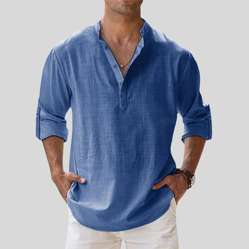 Theo Long-Sleeve Casual Cotton Shirt