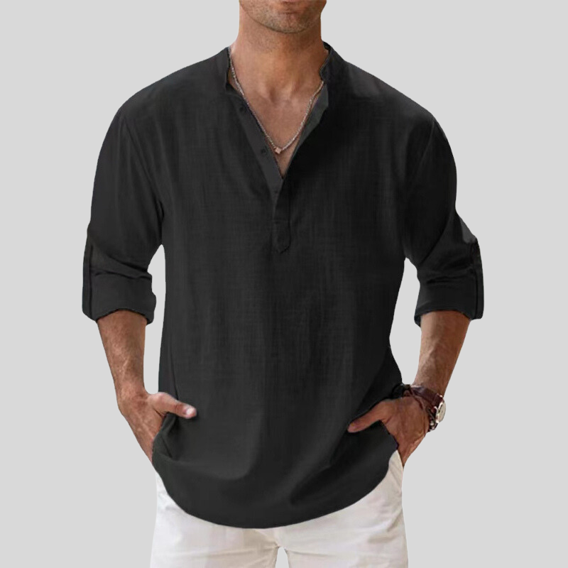 Theo Long-Sleeve Casual Cotton Shirt