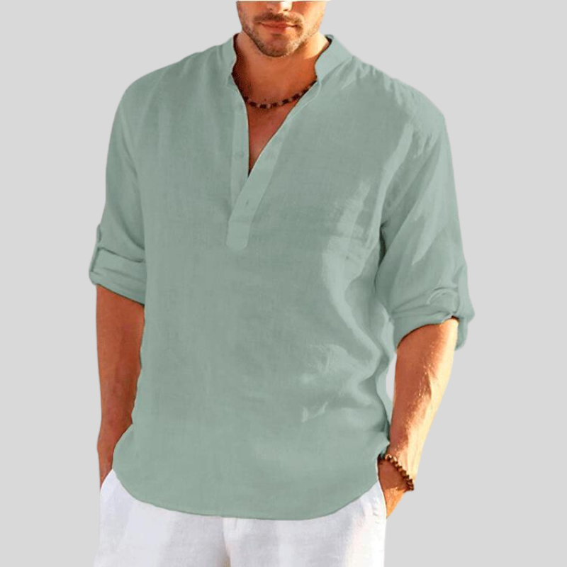 Theo Long-Sleeve Casual Cotton Shirt