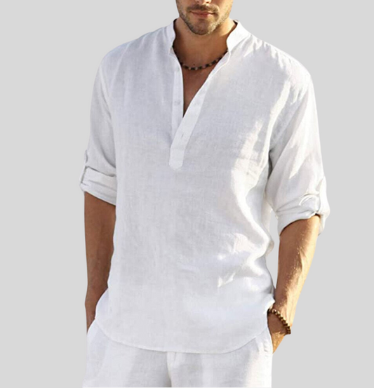 Carl Elegant Linen Collared Shirt