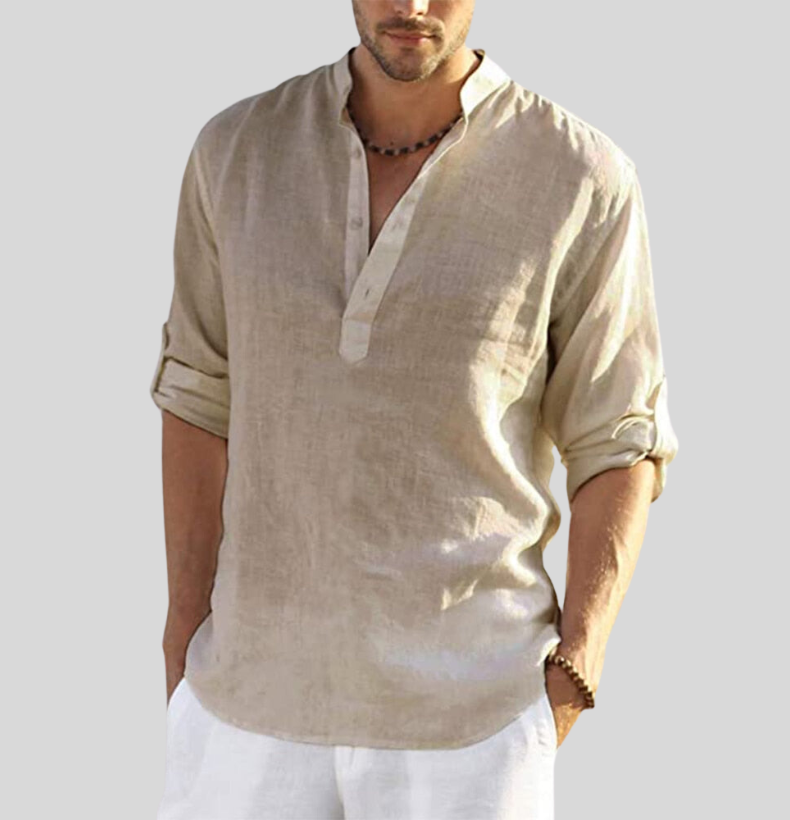 Carl Elegant Linen Collared Shirt