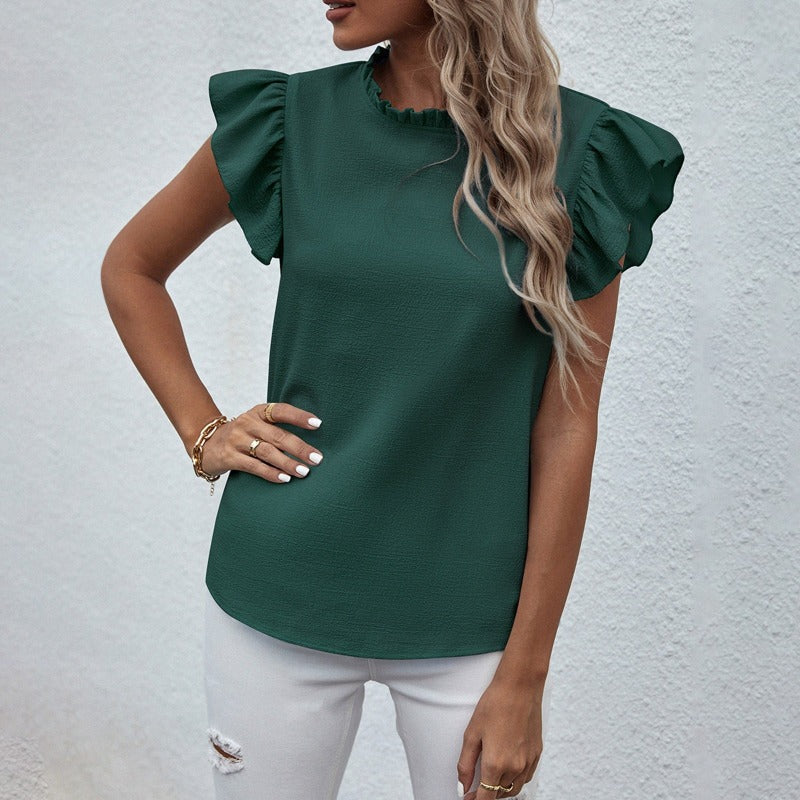 Elegant women's blouse with ruffle sleeves for women