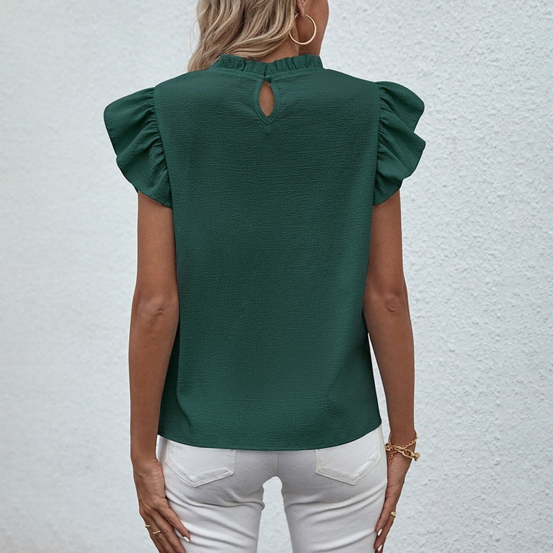 Elegant women's blouse with ruffle sleeves for women