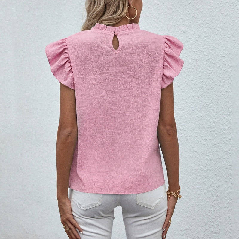 Elegant women's blouse with ruffle sleeves for women