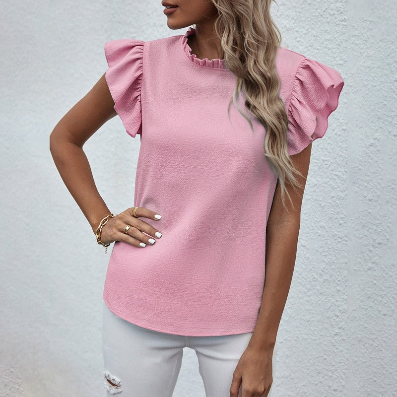 Elegant women's blouse with ruffle sleeves for women